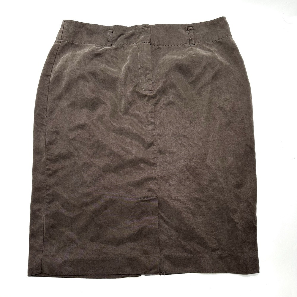 J. Jill Women's Brown Basic Pencil Skirt Size 8 Tencel Lyocell Casual Minimalist